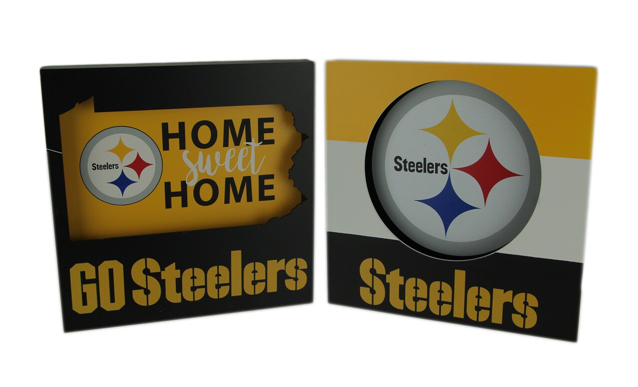 NFL Pittsburgh Steelers Football Cut Out Logo and Home Sweet Home Wall Hangings